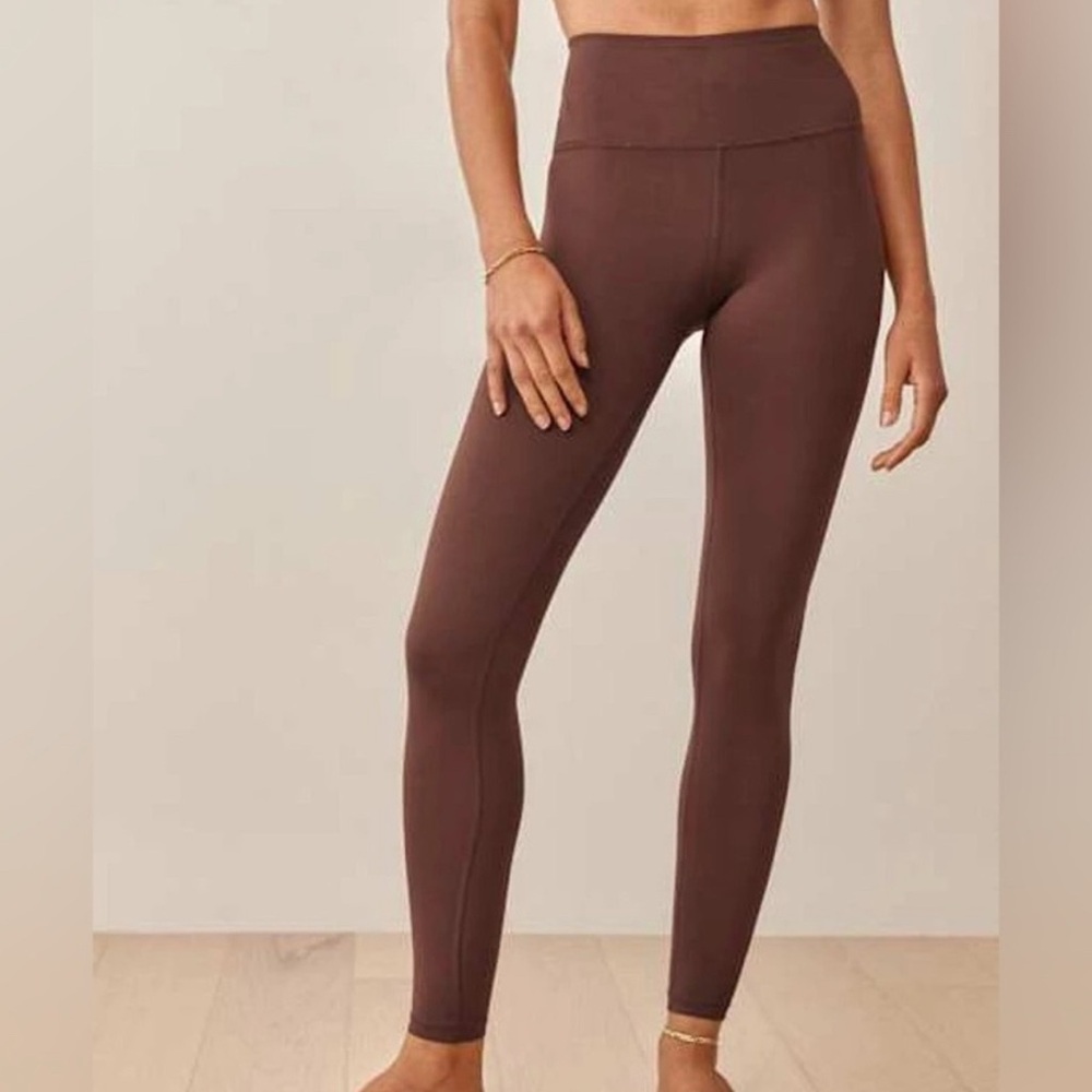 Reformation EcoStretch High Rise Cropped Chestnut Brown Leggings Size Medium